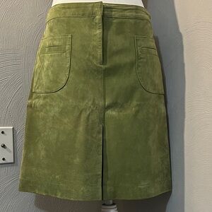 VINTAGE 90’s Lilly Pulitzer Dana Suede A-Line Skirt: Green, Size 6
